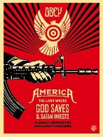 God Saves and Satan Invests  AP 2013 Limited Edition Print by Shepard Fairey  - 1