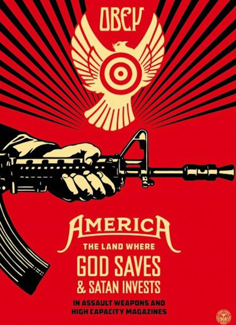 God Saves and Satan Invests  AP 2013 Limited Edition Print by Shepard Fairey 