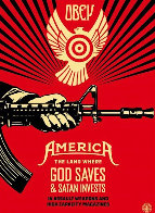 God Saves and Satan Invests AP 2013 Limited Edition Print by Shepard Fairey - 0 God Saves and Satan Invests AP 2013 Limited Edition Print by Shepard Fairey - 0