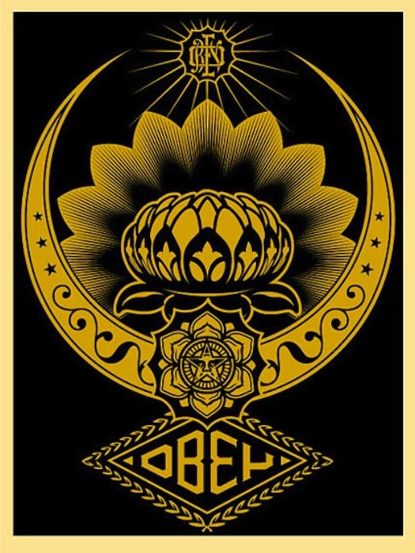 Lotus Ornament Gold 2008 Limited Edition Print by Shepard Fairey 