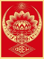 Lotus Ornament Red  2008 Limited Edition Print by Shepard Fairey  - 0