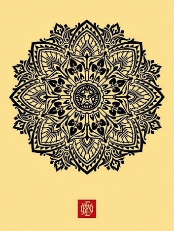 Mandala Ornament 1 Cream 2010 Limited Edition Print - Shepard Fairey