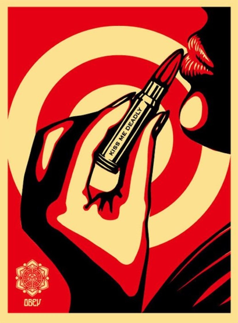 Kiss Me Deadly Red AP 2008 Limited Edition Print by Shepard Fairey Kiss Me Deadly Red AP 2008 Limited Edition Print by Shepard Fairey