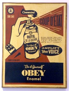 Obey Coup D’etat (on Wood) 2003 Limited Edition Print - Shepard Fairey 