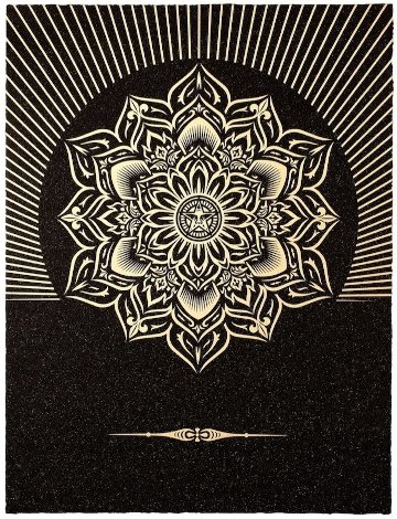 Obey Lotus Diamond (Black/Gold) 2013 Limited Edition Print - Shepard Fairey