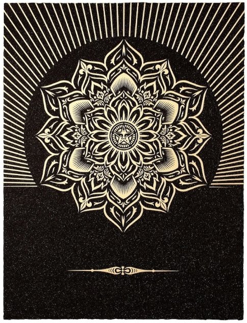 Obey Lotus Diamond (Black/Gold) 2013 Limited Edition Print by Shepard Fairey