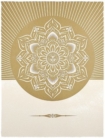 Obey Lotus Diamond (White/Gold) 2013 Limited Edition Print - Shepard Fairey