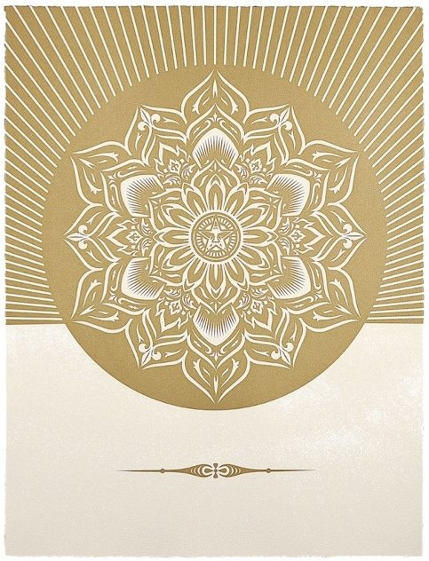 Obey Lotus Diamond (White/Gold) 2013 Limited Edition Print by Shepard Fairey