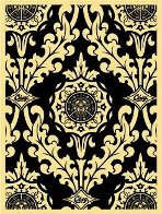 Parlor Pattern Cream, Red And Black 2010 Limited Edition Print by Shepard Fairey  - 2