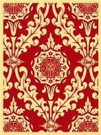 Parlor Pattern Cream, Red And Black 2010 Limited Edition Print by Shepard Fairey  - 3