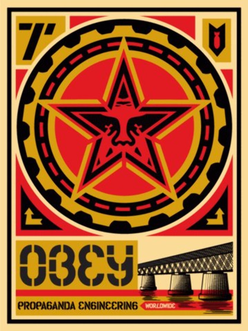 Propaganda Engineering Large Format 2009 Limited Edition Print by Shepard Fairey Propaganda Engineering Large Format 2009 Limited Edition Print by Shepard Fairey