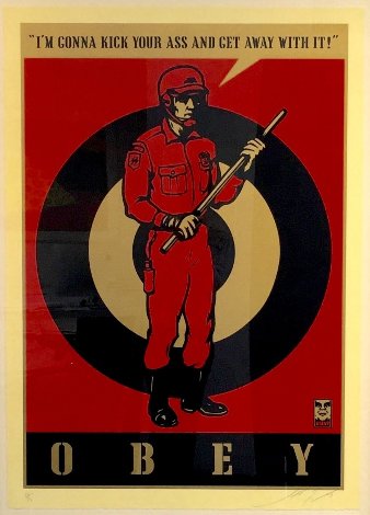 Riot Cop Large Format 2009 Limited Edition Print - Shepard Fairey