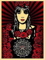 Rose Girl 2008 Limited Edition Print by Shepard Fairey - 0 Rose Girl 2008 Limited Edition Print by Shepard Fairey - 0