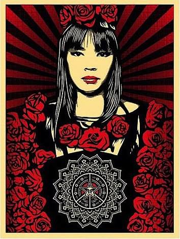 Rose Girl 2008 Limited Edition Print - Shepard Fairey