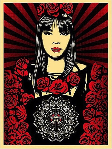 Rose Girl 2008 Limited Edition Print by Shepard Fairey