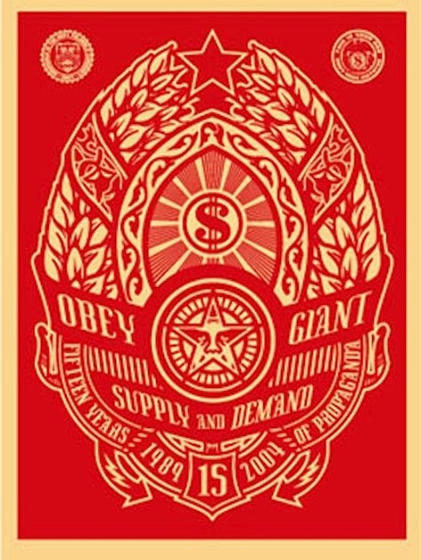 Supply And Demand (Red) 2004 Limited Edition Print by Shepard Fairey