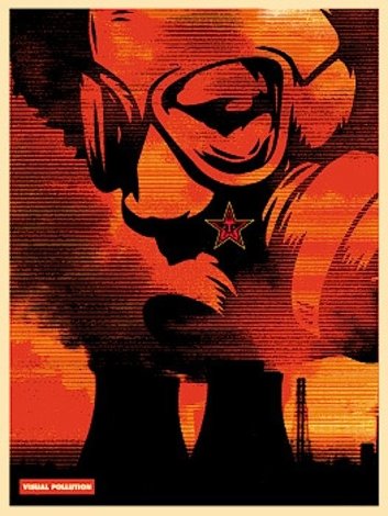 Visual Pollution Gas Mask 2001 Limited Edition Print - Shepard Fairey