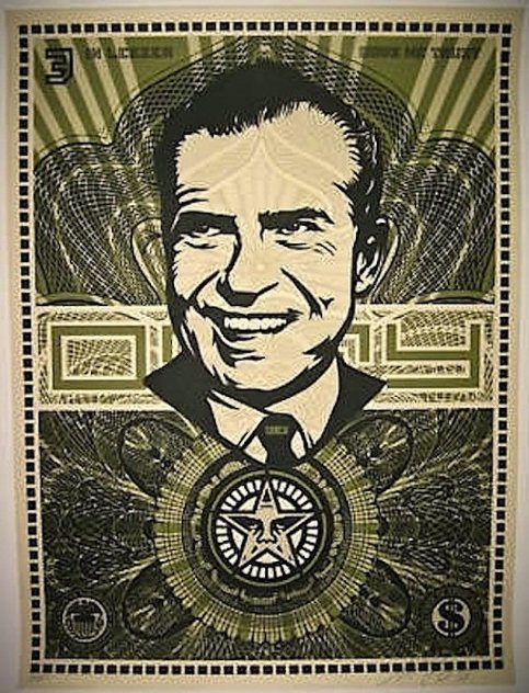 Nixon Money AP 2003 Limited Edition Print by Shepard Fairey