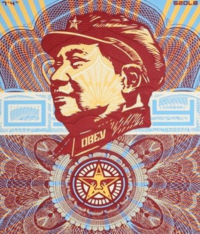 Beloved Premier, We Are Blinded By Your Majesty (Mao Money Red)    2003 Limited Edition Print - Shepard Fairey