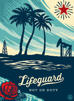 Lifeguard Not on Duty 2014 Limited Edition Print - Shepard Fairey Lifeguard Not on Duty 2014 Limited Edition Print - Shepard Fairey