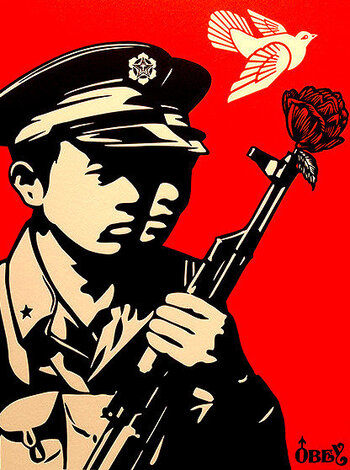 Chinese Soldiers Letterpress AP 2014 HS Limited Edition Print - Shepard Fairey