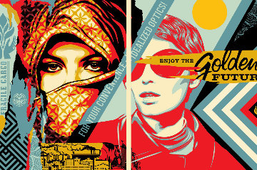 Golden Future For Some Set of 2 Limited Edition Print - Shepard Fairey Golden Future For Some Set of 2 Limited Edition Print - Shepard Fairey