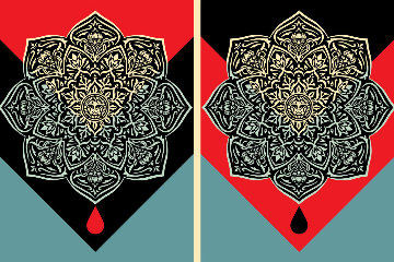 Blood And Oil Mandalas Set of 2 Limited Edition Print - Shepard Fairey Blood And Oil Mandalas Set of 2 Limited Edition Print - Shepard Fairey