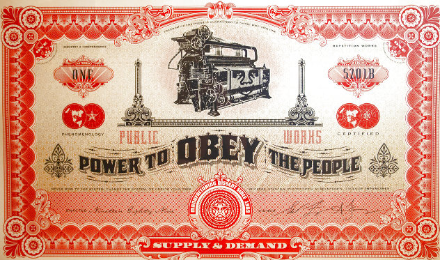 Power to Obey the People Trial Proof 2007 - Huge Limited Edition Print by Shepard Fairey