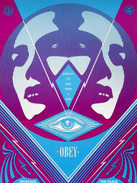 I See Static (Blue) AP 2016 Limited Edition Print by Shepard Fairey