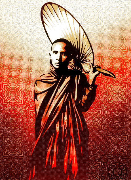 Burmese Monk 2009 Limited Edition Print by Shepard Fairey