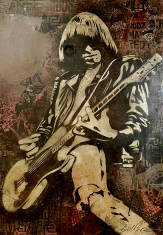 Johnny Ramone 2008 49x36 - Huge Original Painting - Shepard Fairey