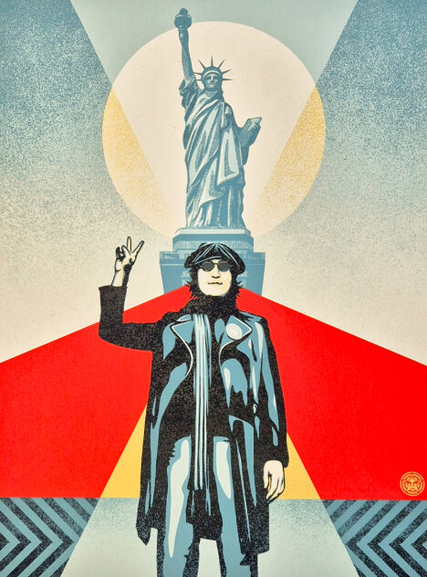 Peace and Liberty (Red) 2024 HS by Bob Gruen & Fairey Limited Edition Print by Shepard Fairey