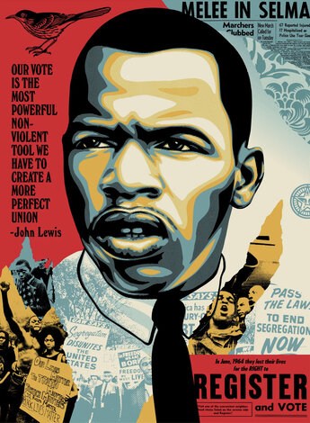 John Lewis - Good Trouble 2020 HS Limited Edition Print - Shepard Fairey