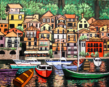Lake Como Italy 2015 24x30 Original Painting - Anthony Falbo Lake Como Italy 2015 24x30 Original Painting - Anthony Falbo