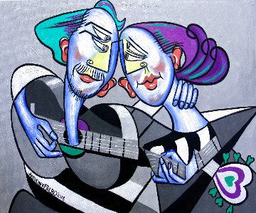 Cubestraction Series: Love At First Sight 2018 24x18 Original Painting - Anthony Falbo Cubestraction Series: Love At First Sight 2018 24x18 Original Painting - Anthony Falbo