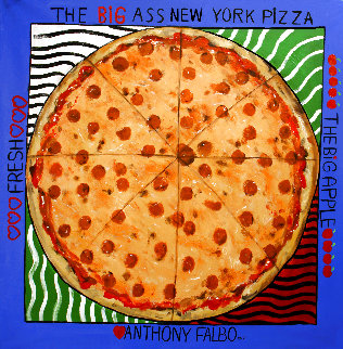 Big Ass New York Pizza 2014 50x50 Huge Original Painting - Anthony Falbo Big Ass New York Pizza 2014 50x50 Huge Original Painting - Anthony Falbo