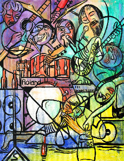 Tuesday Night Blues Jam At the Bar 2017 30x24 Original Painting - Anthony Falbo Tuesday Night Blues Jam At the Bar 2017 30x24 Original Painting - Anthony Falbo