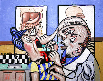 Cubist Doctor, MD 2008 24x30 Original Painting - Anthony Falbo Cubist Doctor, MD 2008 24x30 Original Painting - Anthony Falbo