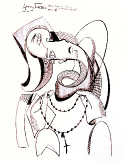 Weeping Woman With Prayer Beads 2001 14x11 Works on Paper (not prints) - Anthony Falbo Weeping Woman With Prayer Beads 2001 14x11 Works on Paper (not prints) - Anthony Falbo