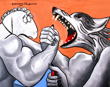 Good Versus Evil 2015 18x24 Original Painting - Anthony Falbo Good Versus Evil 2015 18x24 Original Painting - Anthony Falbo