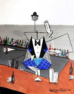 Artificial Intelligence Bartender 2019 20x16 Original Painting - Anthony Falbo Artificial Intelligence Bartender 2019 20x16 Original Painting - Anthony Falbo