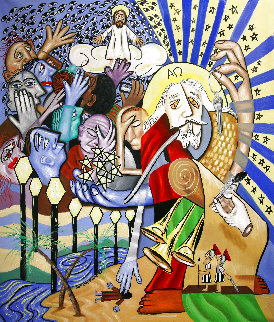 Revelation Chapter One 7:19 2009 50x41 Huge Original Painting - Anthony Falbo Revelation Chapter One 7:19 2009 50x41 Huge Original Painting - Anthony Falbo