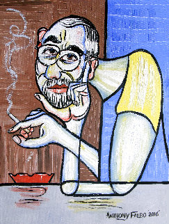 Self Portrait From My Perspective 2016 24x18 Original Painting - Anthony Falbo Self Portrait From My Perspective 2016 24x18 Original Painting - Anthony Falbo