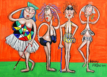 Retired Swimsuit Models 2021 18x24 Original Painting - Anthony Falbo
