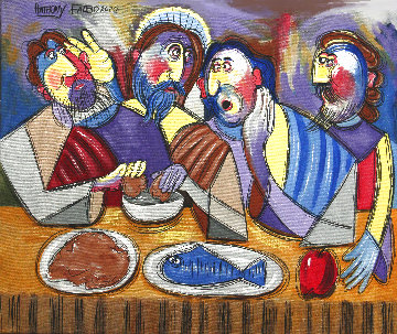 Betrayal At the Last Supper Matthew 26:20-25 2020 20x24 Original Painting - Anthony Falbo
