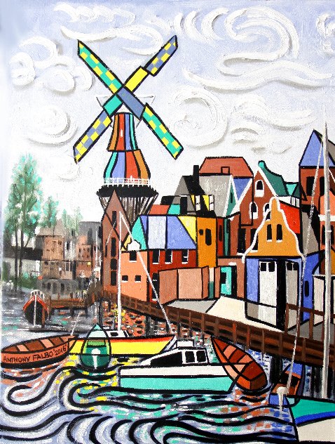 Holland Not Just Tulips and Windmills 2016 24x18 Original Painting by Anthony Falbo