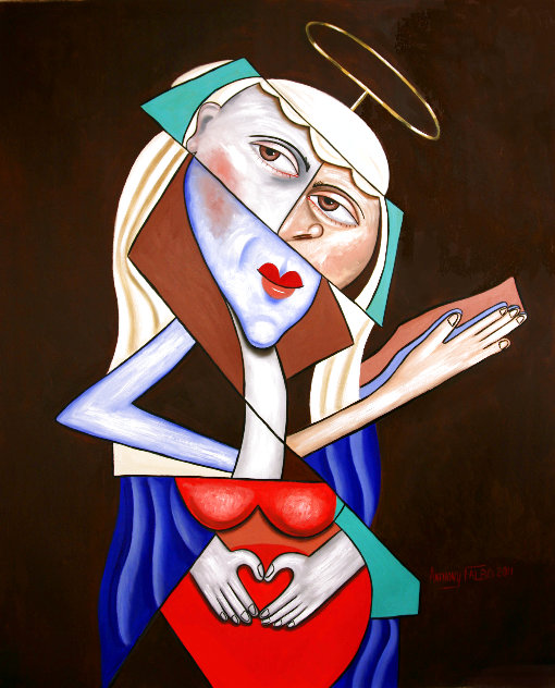 Mother Mary 2011 56x44 - Huge Original Painting by Anthony Falbo