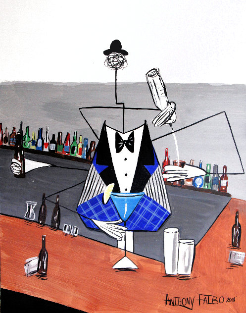 Artificial Intelligence Bartender 2019 20x16 Original Painting by Anthony Falbo