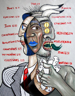Son of Perdition, To Steal, Kill and Destroy 2016 53x41 - Huge Original Painting - Anthony Falbo