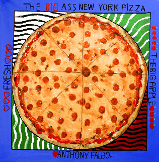 Big Ass New York Pizza 2014 50x50 - Huge Original Painting - Anthony Falbo
